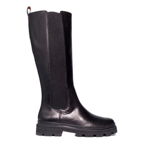 Madewell The Poppy Tall Lugsole Boot with Extended Calf Size:7.5Color:True Black - Picture 2 of 16